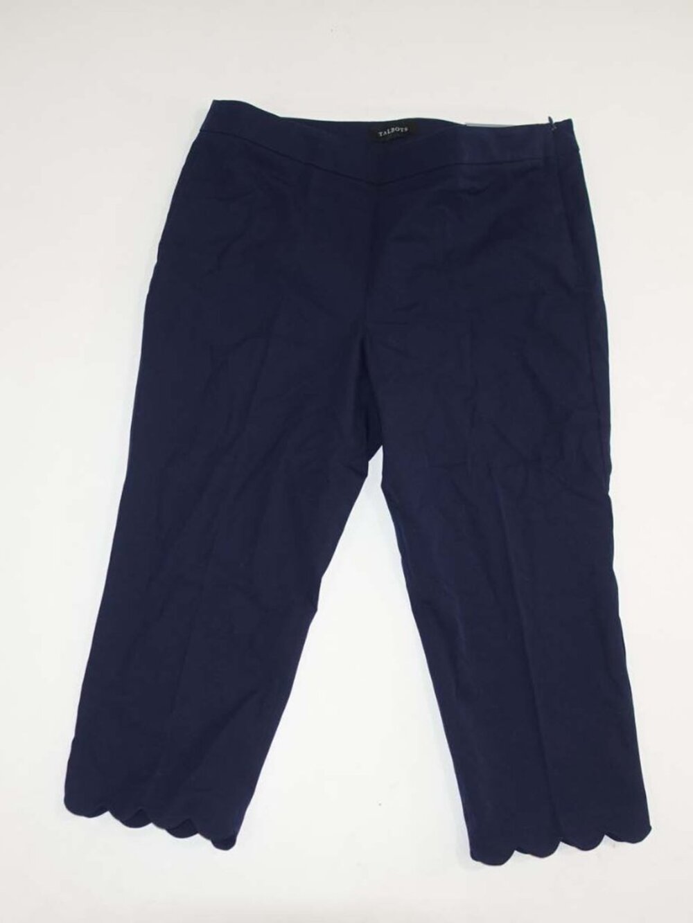 Talbots Women's Side Zip Chatham Crop Pants Size 14 Petite NWT Navy Blue 14P